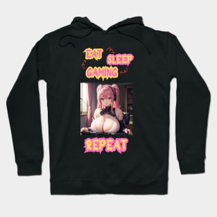 Eat Sleep Gaming Repeat Anime Girl Hoodie